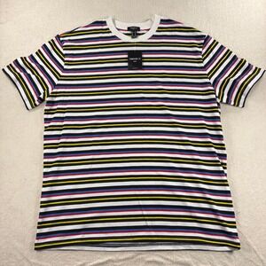 Forever 21 Striped T-Shirt Men XL Multicolor NWT Retro Casual Cotton Tee